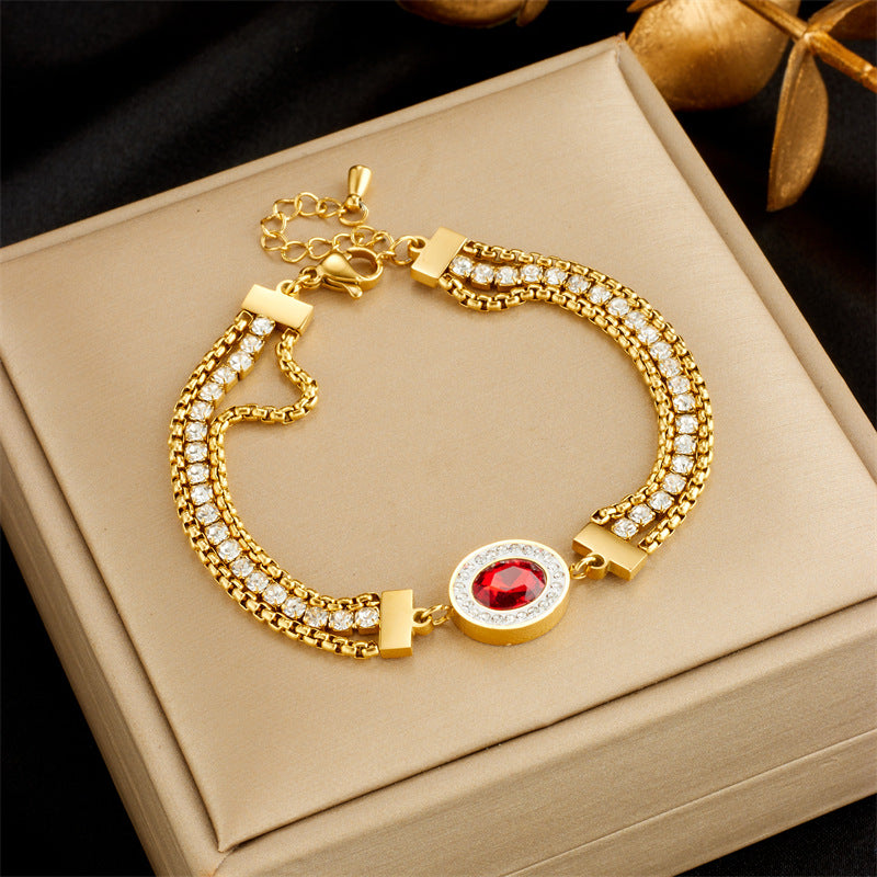 Vintage Gold Rhinestone Chain Butterfly Lucky Bracelets