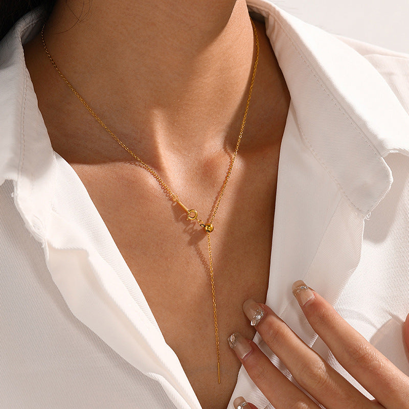 Women's Fashion Simple Decoration Adjustable Combination Stainless Necklaces