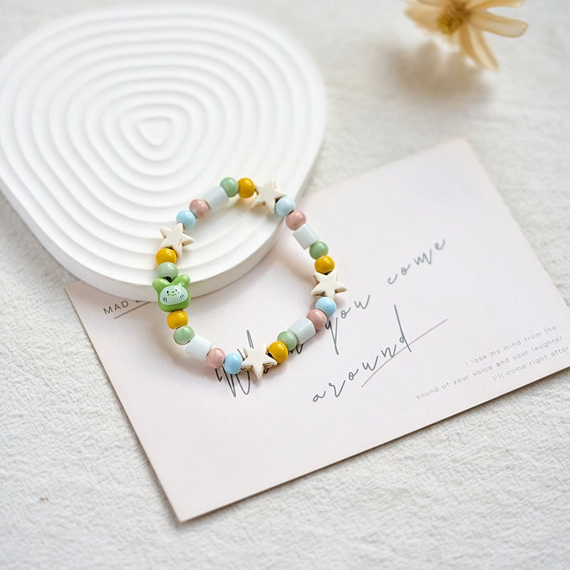 Women's Dopamine Color Ceramic Ancient Style Beaded Bracelets