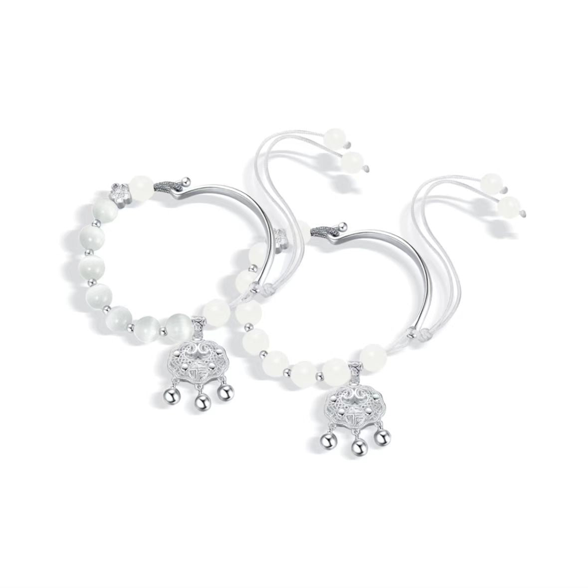 Women's Safety Lock Flower Bodhi Opal Half Bracelets