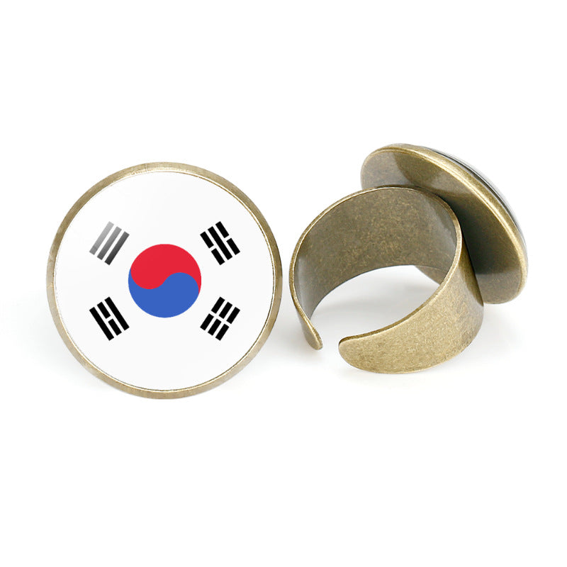 Asian Flags Vintage Open Bahrain Turkey Rings