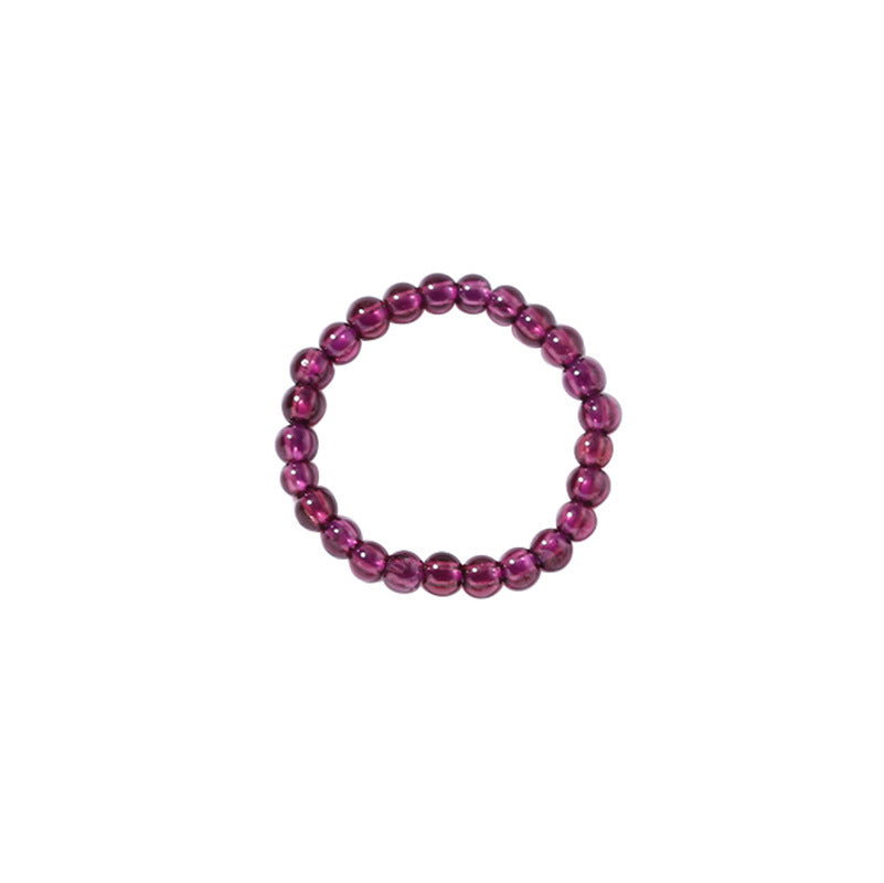 Women's Sterling Sier Natural Crystal Simple Unique Design Sweet Rings