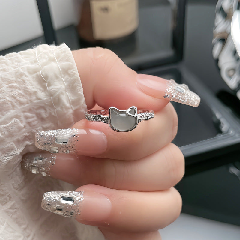 Kitten Exquisite Fashion Female Adjustable Cold Rings
