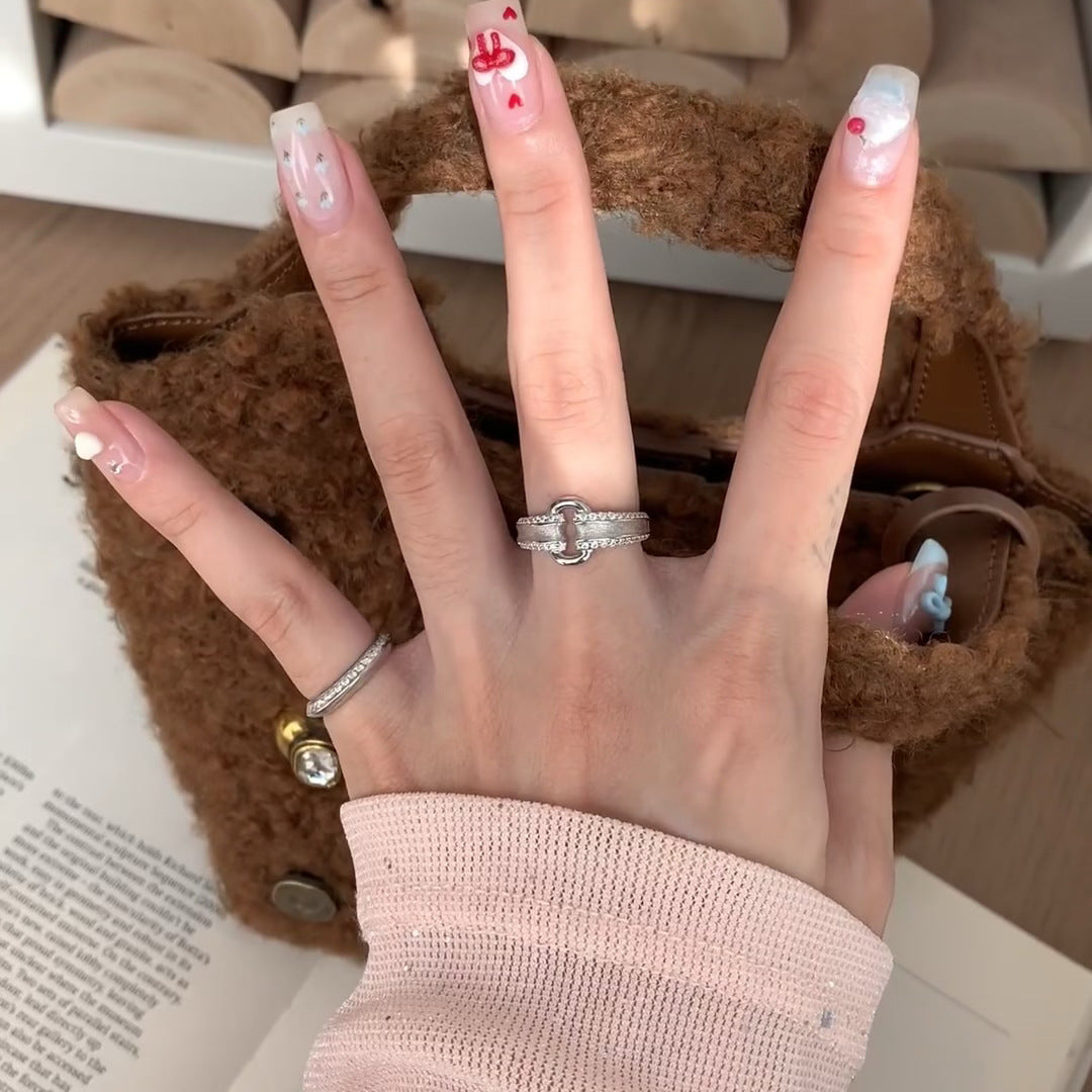 Women's Niche Retro Woven Wheat Simple Twist Rings