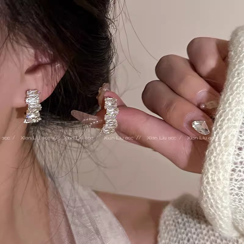 Irregular Shaped French Ear Niche Design Earrings