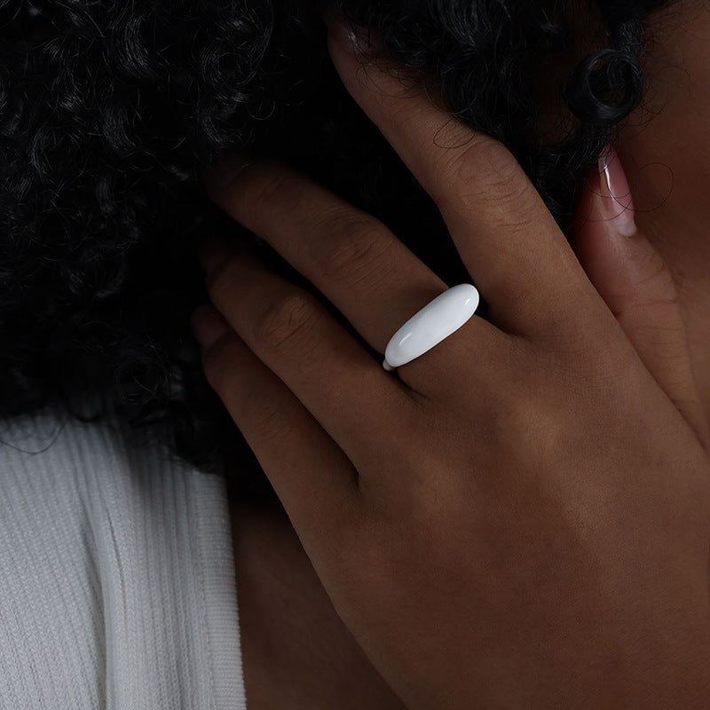 Retro Round Morandi Color Fresh Simple Rings
