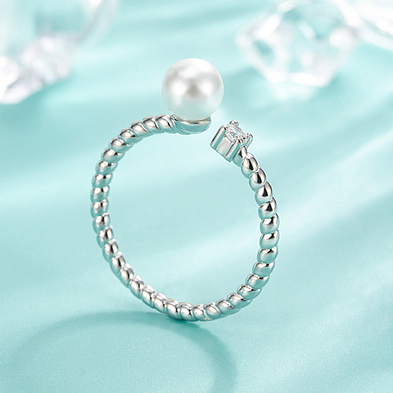 Butterfly Pearl Little Finger Girlfriend Gifts Hollow Fresh Rings