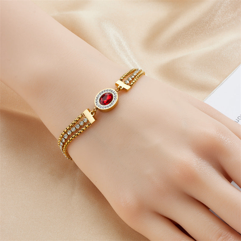 Vintage Gold Rhinestone Chain Butterfly Lucky Bracelets