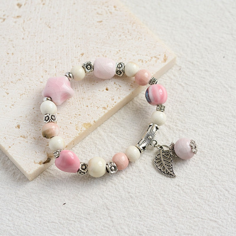 Ceramic Woven Chinese Style Fresh Ancient Beaded Bracelets
