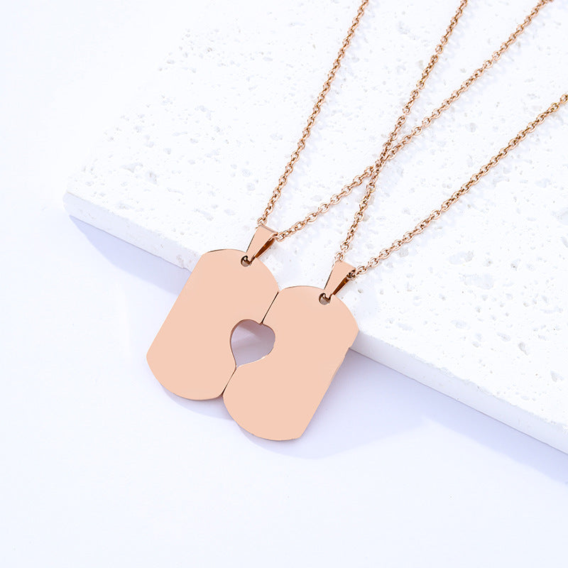 Titanium Steel Valentine's Day Tag Blank Necklaces