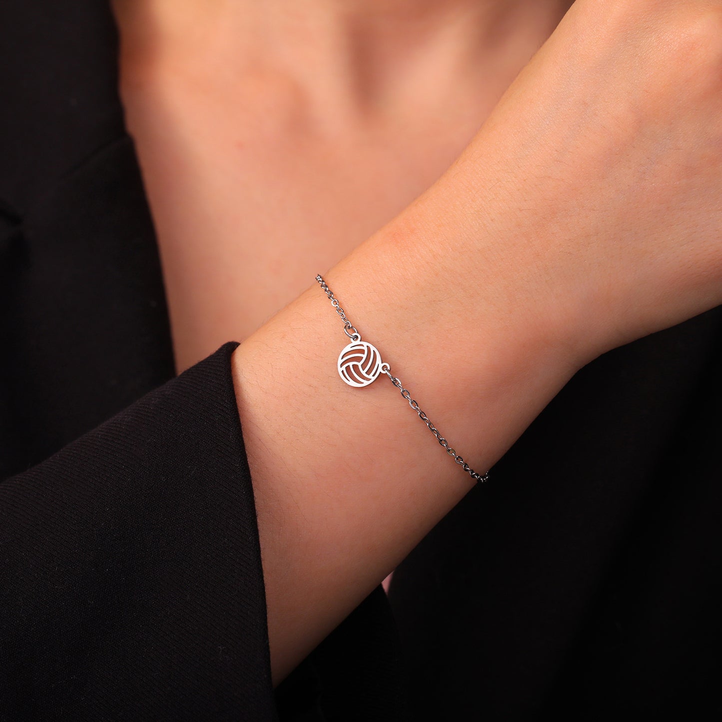 Women's & Men's Volleyball Stainless Steel Fashion Hollow Ball Bracelets