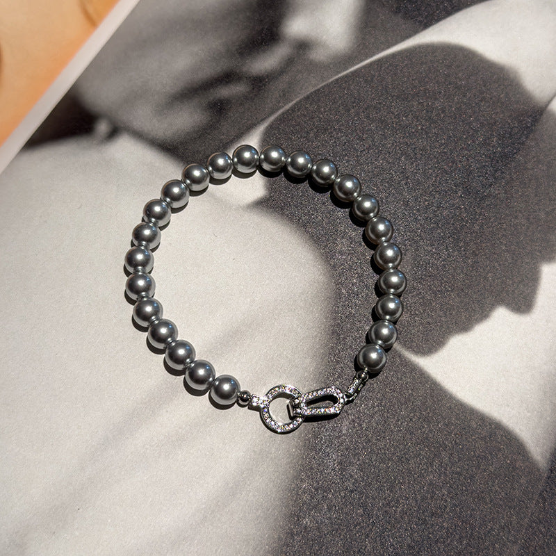 Women's Buckle Perfect Circle Polo Pearl Simple Bracelets