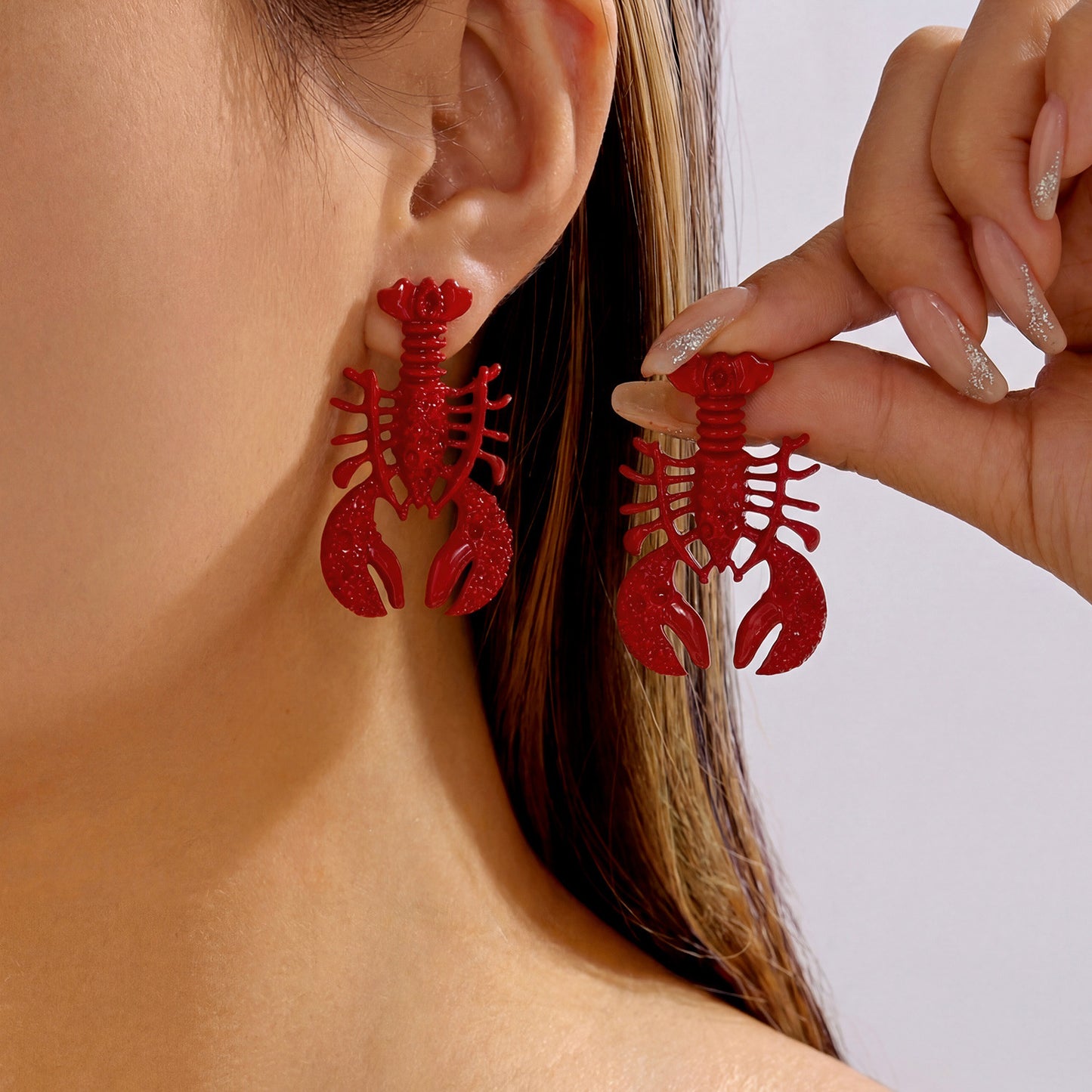 Exaggerated Lobster Personalized Trendy Ocean Vacation Earrings