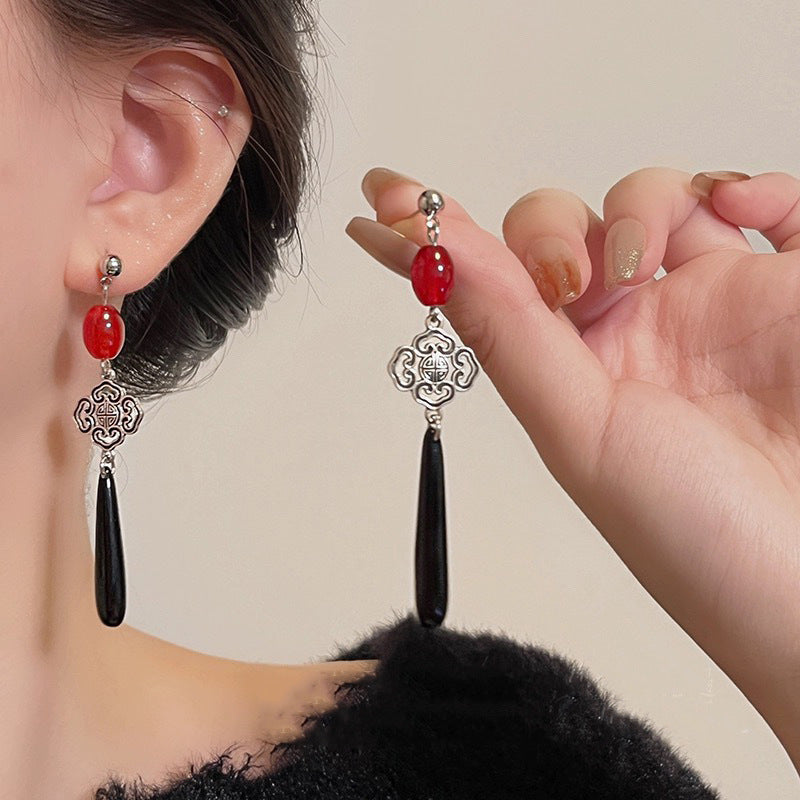 Women's Chinese Style Series Fan Han Clothing Earrings