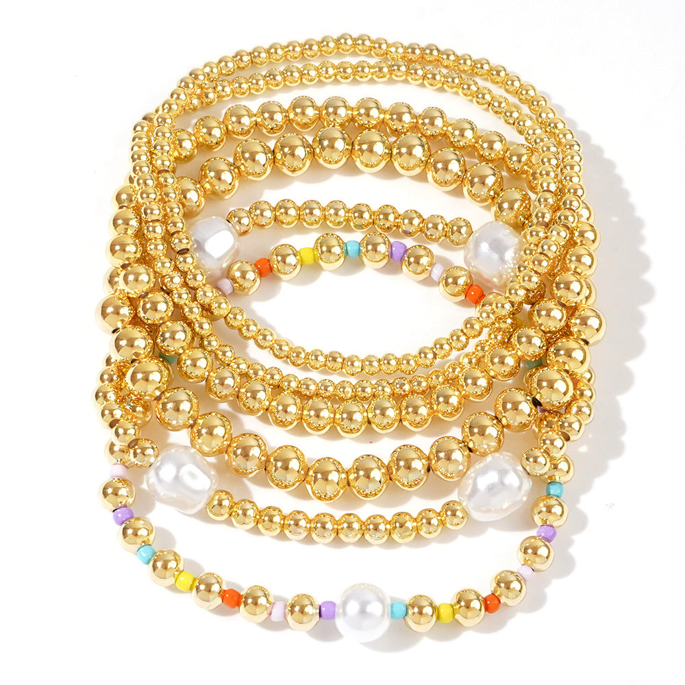 Style Imitation Pearl Color Beads Handmade Bracelets