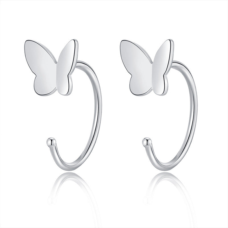 Women's Sterling Sier Pure Elegant Ear Niche Earrings