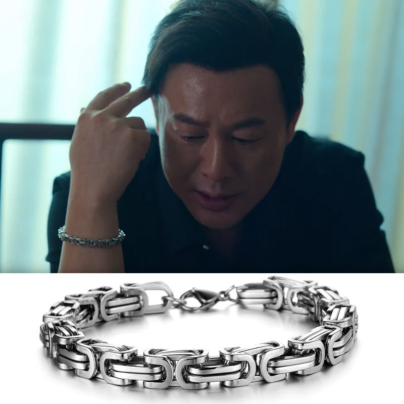 Men's Crazy High Sier Titanium Steel Emperor Bracelets
