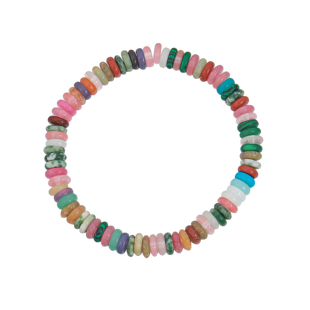 Quality Color Frisbee Mixed Natural Stone Design Light Necklaces