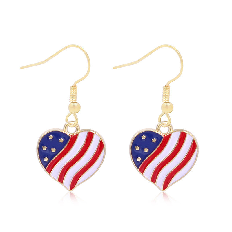 Alloy Dripping Oil Stars Stripes National Rings