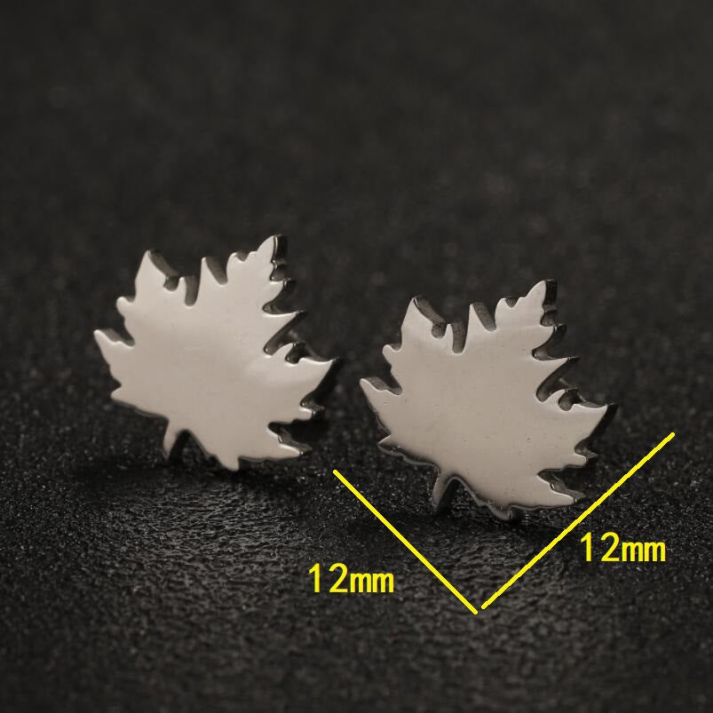 Vintage Fresh Simple Maple Leaf Stainless Earrings
