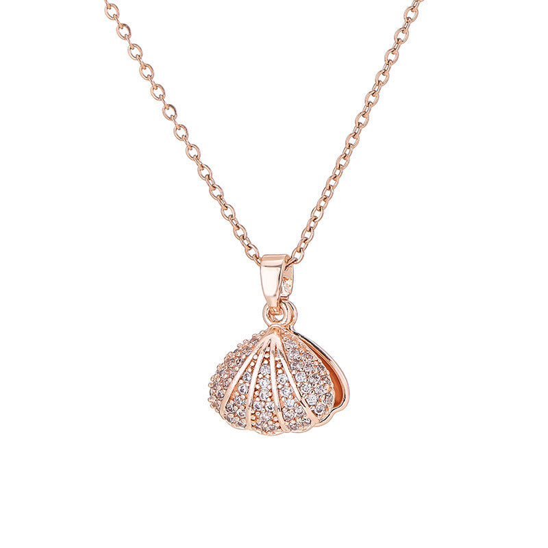 Shell Pearl Female Platinum Singapore Simple Style Necklaces
