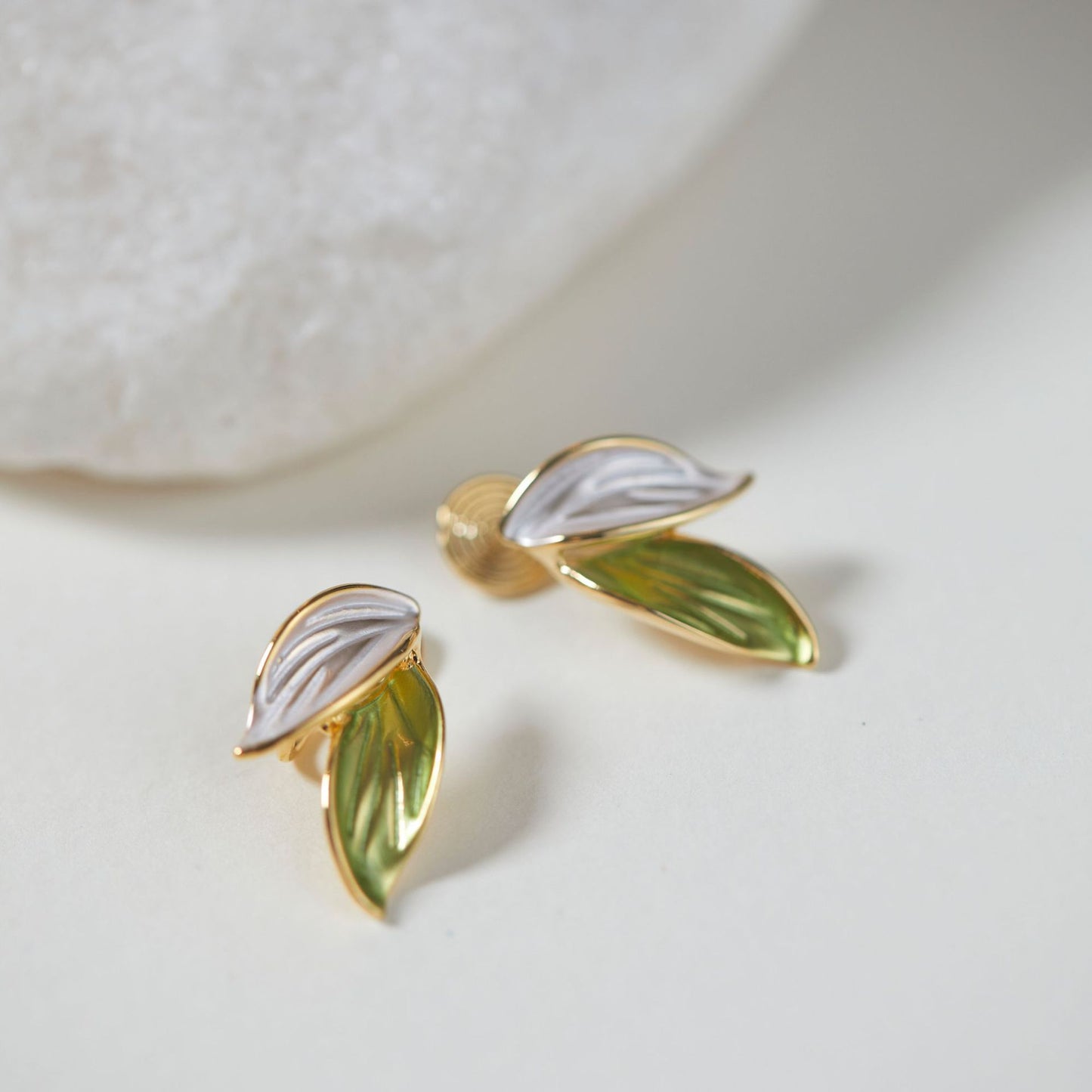 Fresh Mori Style Green Dripping Oil Ear Earrings