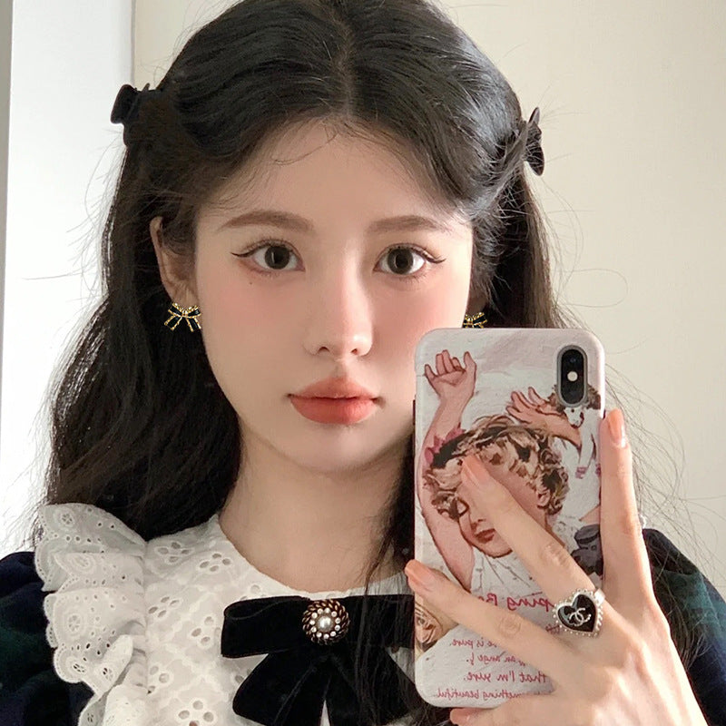 Women's French Style Bow For Niche Design Earrings