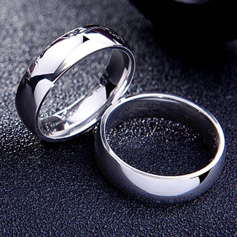 Steel Female Simple Korean Glossy Couple Rings