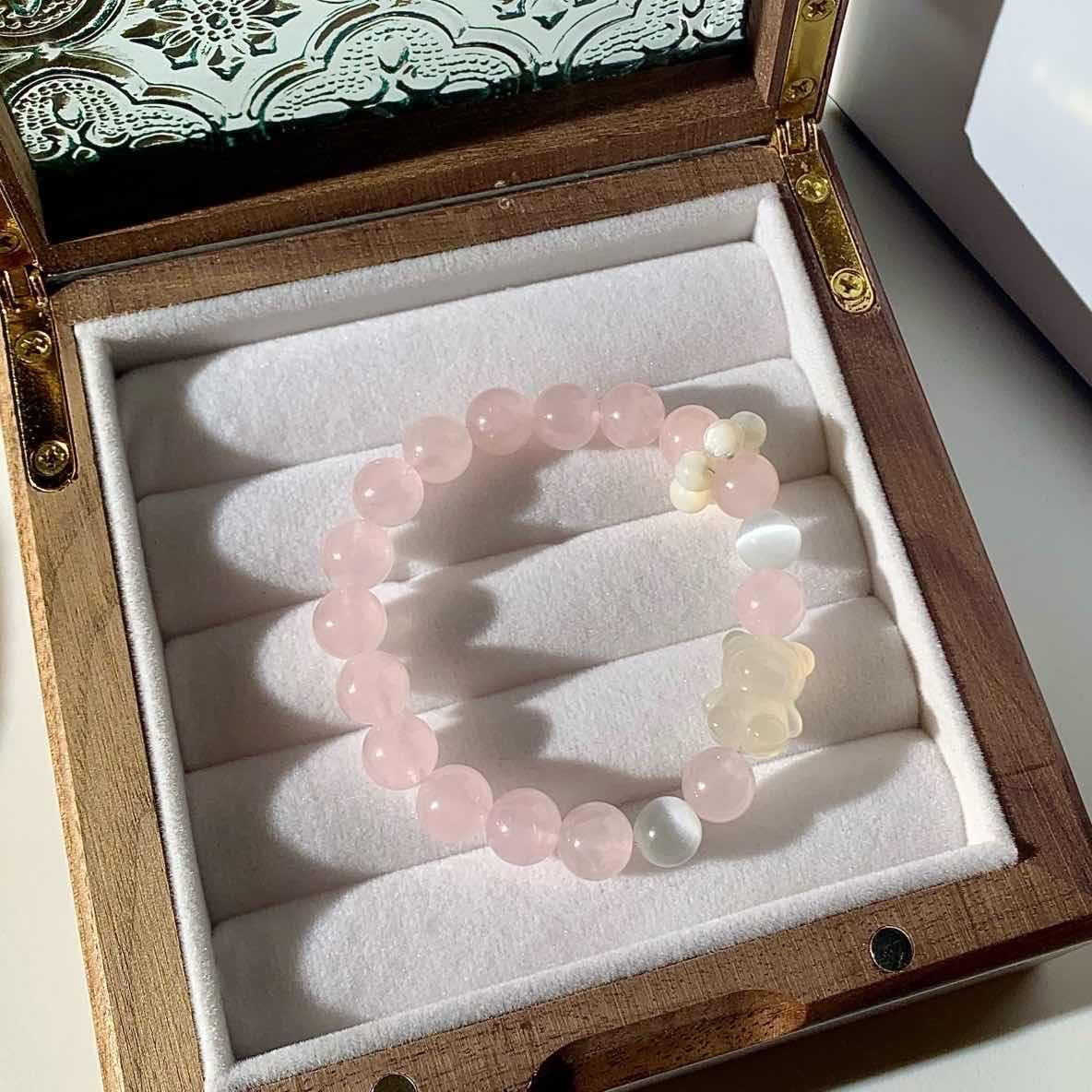 Tears Nine Tail Fox Horse Pink Crystal National Style Bracelets