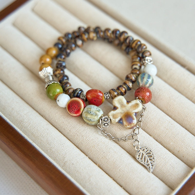 Women's Ceramic Ornament High-grade Hand-woven Chinese Bracelets