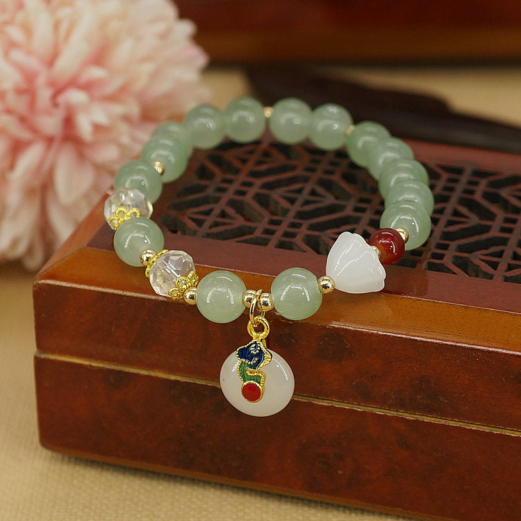 White Jade Safety Buckle Temperament Hand Bracelets