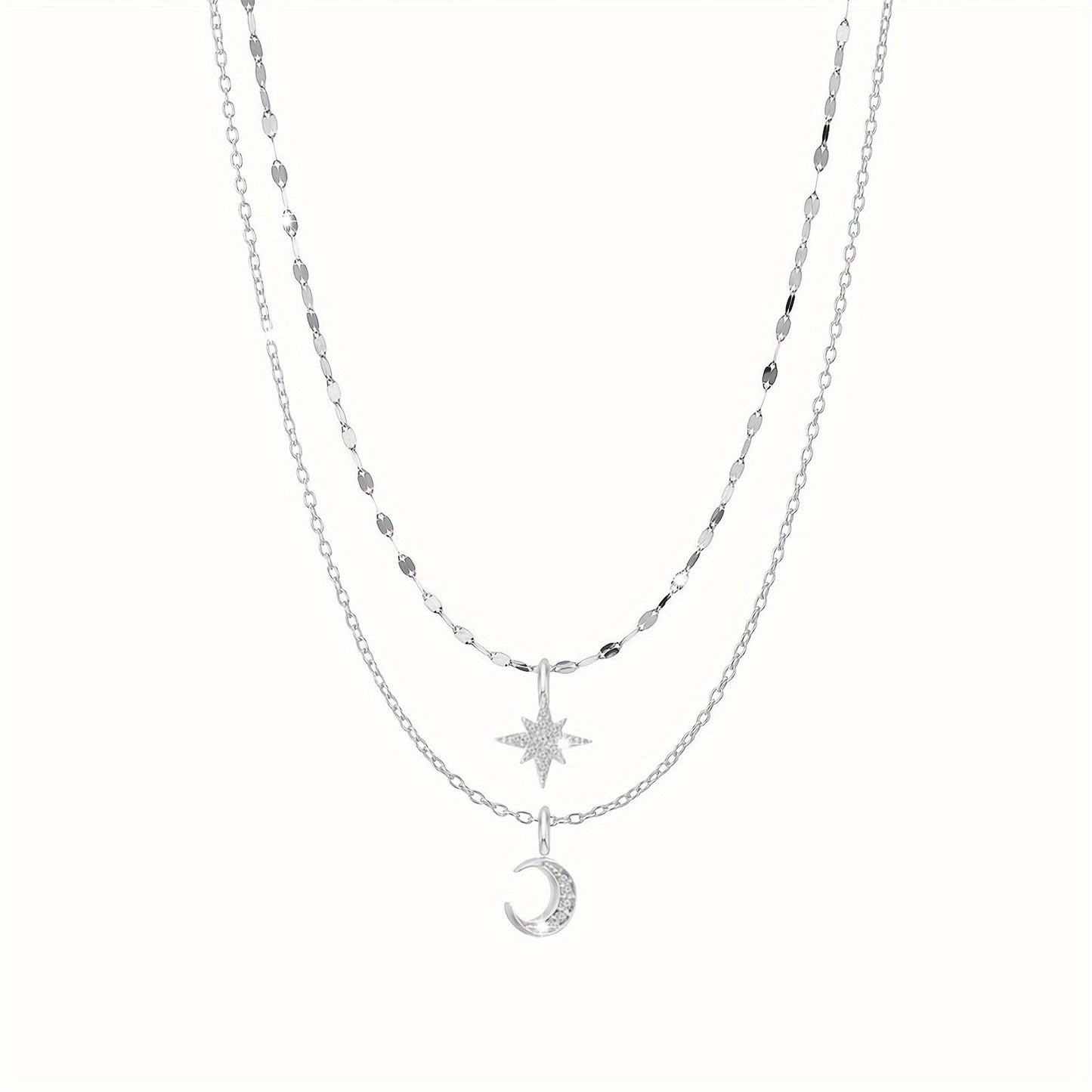Graceful Personality Moon Asterism Double Layer Star Necklaces