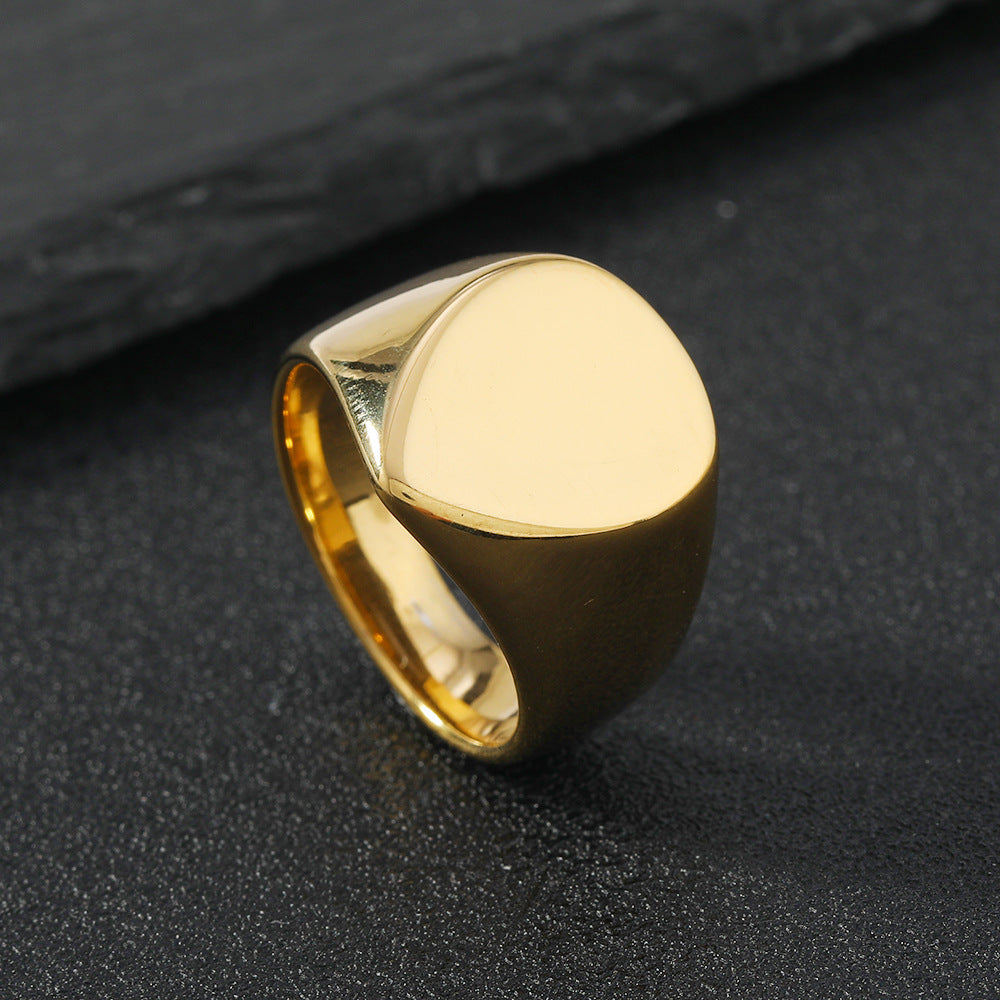 Women's & Men's Titanium Steel Casting Geometric Glossy Stainless Rings