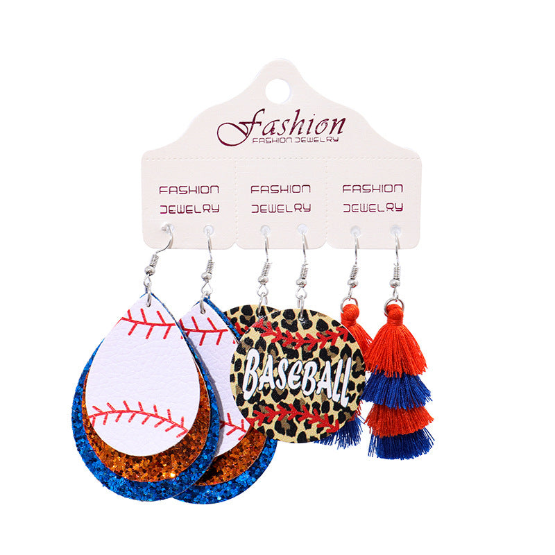 Suit Christmas Gift Football Rugby Softball Earrings