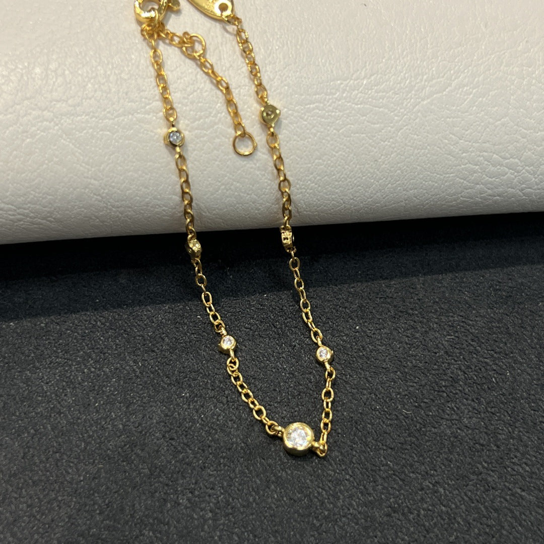 French Bubble Diamond Gold Plated Twin Bracelets