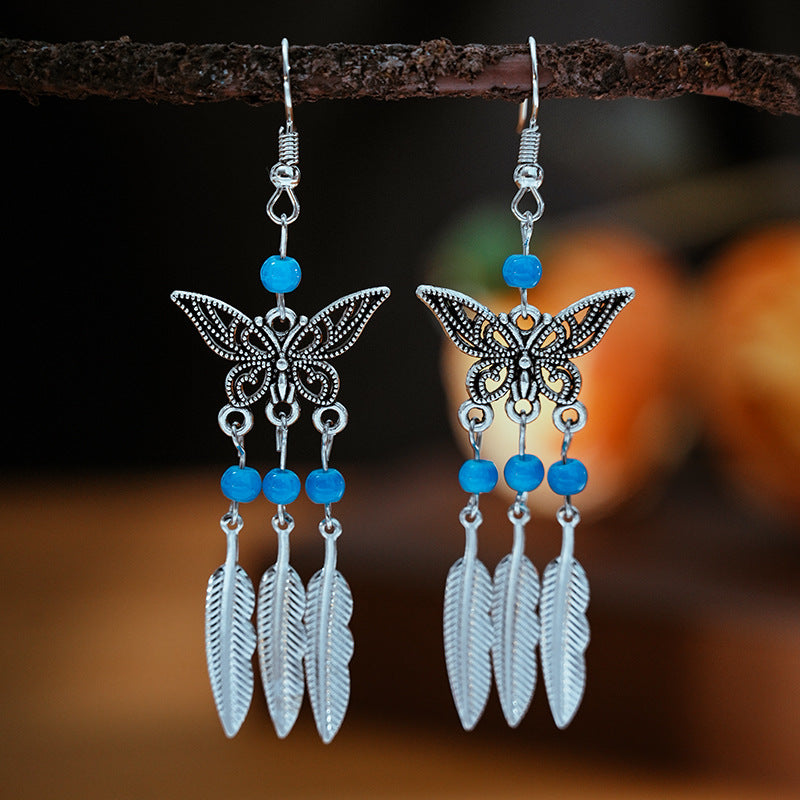 Color Short Small Butterfly Simple Bohemian Earrings