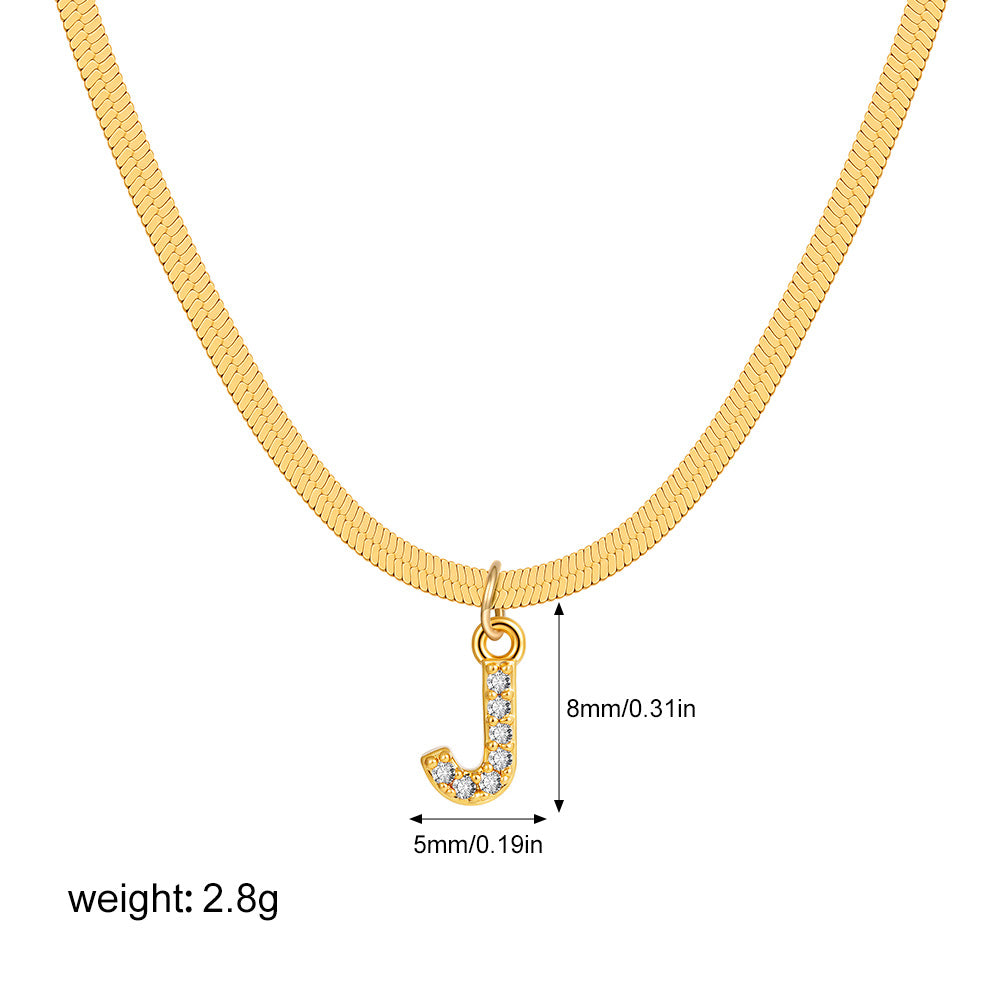 Stainless Steel Snake Bones Chain Letter Necklaces