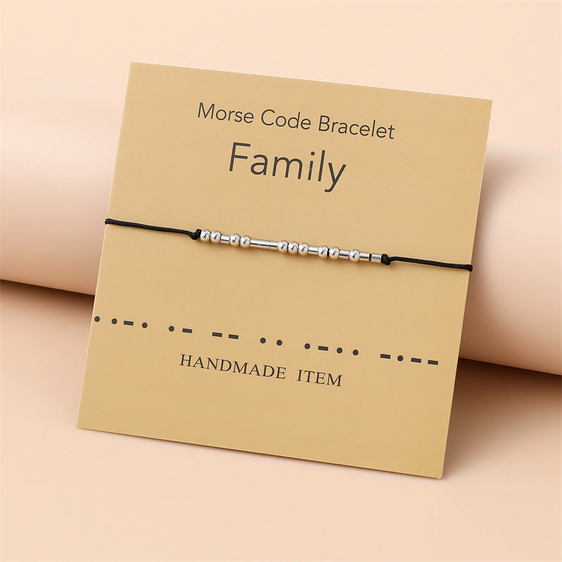 Password Creative Stainless Steel Beaded Card Wrist Bracelets