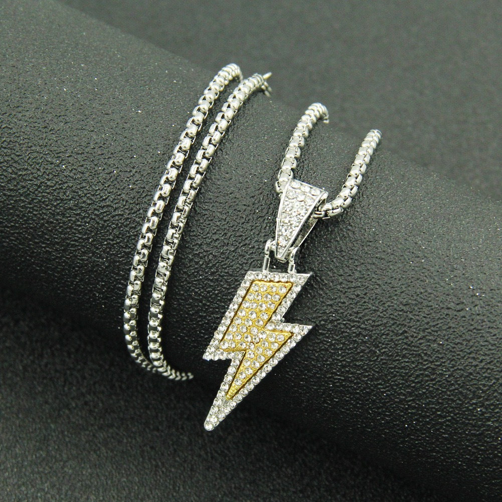 Men's Personalized Lightning Fashion Street Disco Hip Necklaces