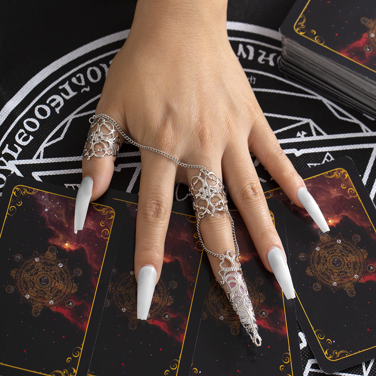 Women's Ornament Gothic Style Hollow Tapered Fingernail Niche Rings