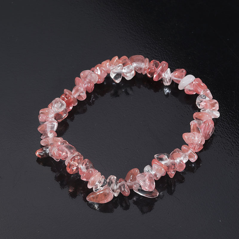 Natural Colorful Gravel Irregular Hand-woven Stretch Bracelets
