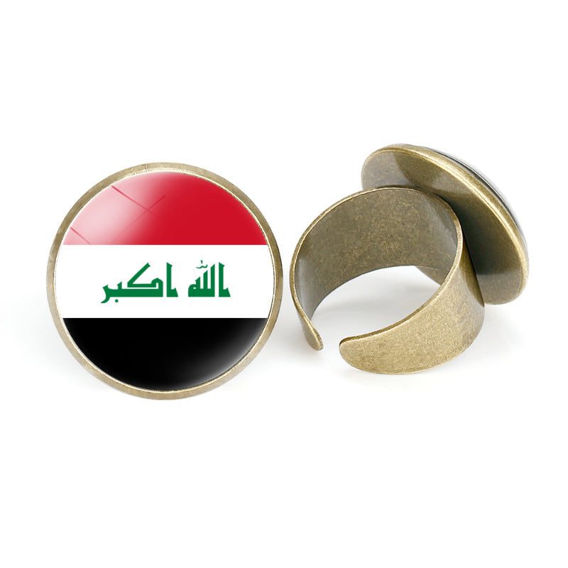Asian Flags Vintage Open Bahrain Turkey Rings