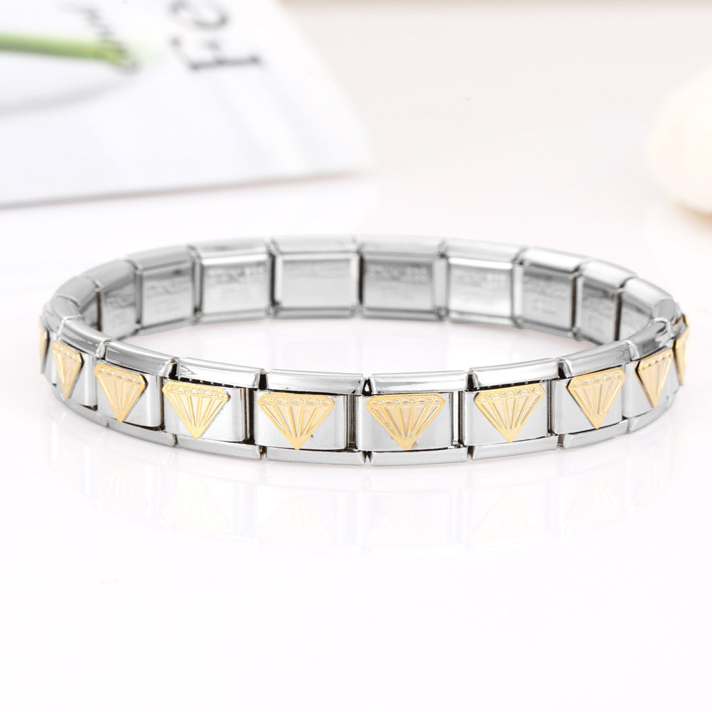 Steel Three-dimensional Module Panda Bicycle Football Holiday Wine Glass Bracelets
