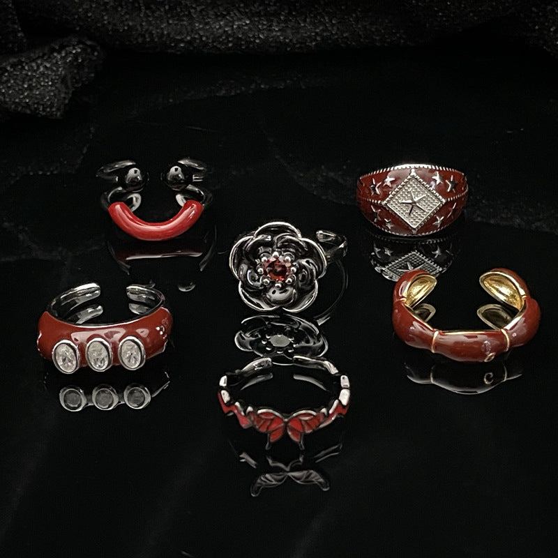 Face Female Cold Style Hot Sweet Cool Rings