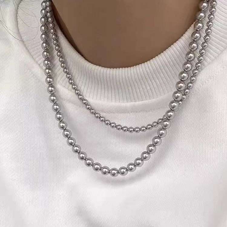 Removable Twin Pearl Vintage Casual Sweet Necklaces