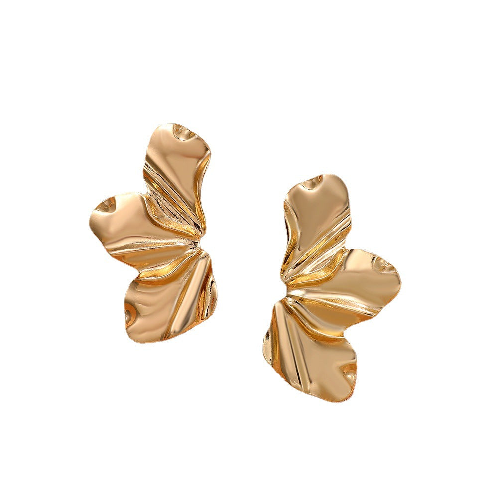 Retro Personality Liquid Fluid Metal Quality Irregular Earrings