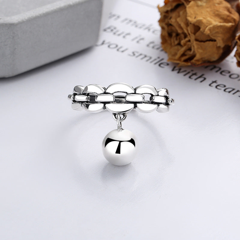 Trendy Sterling Sier Irregular Shape Stitching Rings