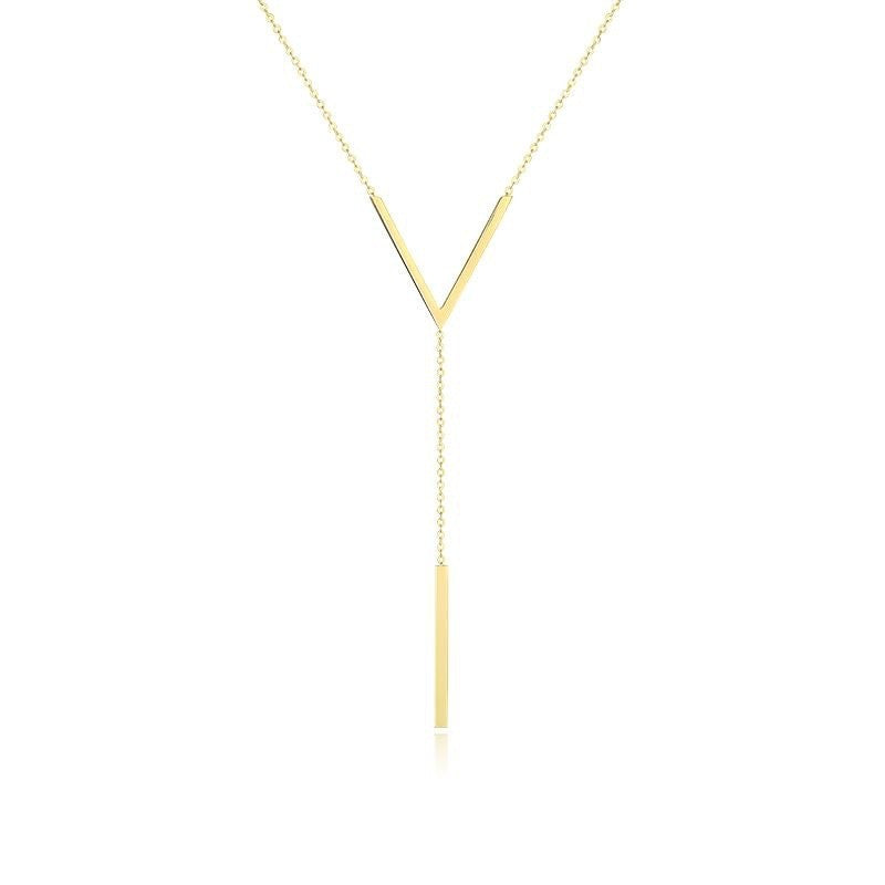 Women's Popular Long Elegant Sweater Chain V-shaped Necklaces