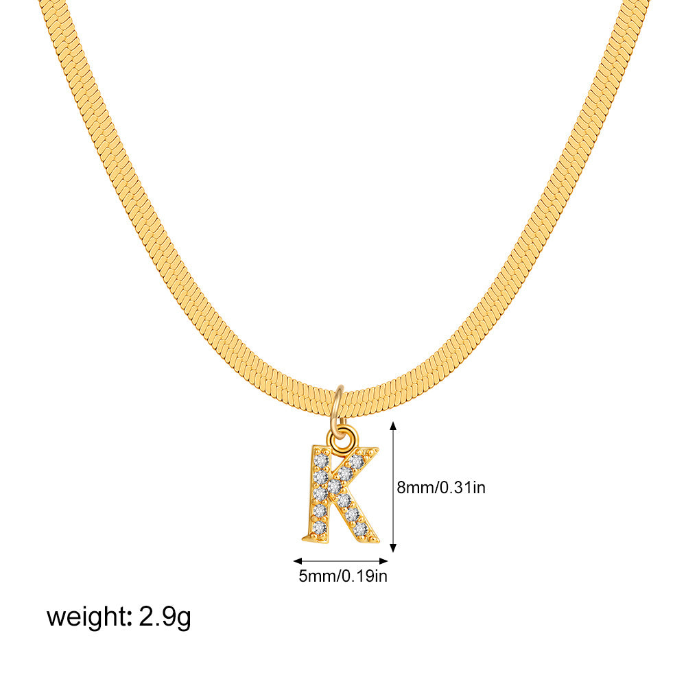 Stainless Steel Snake Bones Chain Letter Necklaces