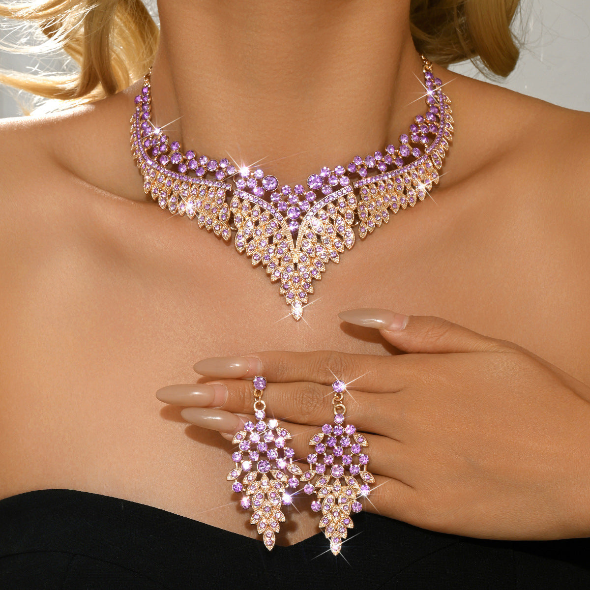 Women's Suite High Profile Retro Exquisite Design Banquet Dress Jewelry Set